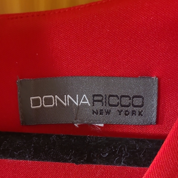 Donna Ricco Red Ruffle Hem Mini Dress - Picture 2 of 5